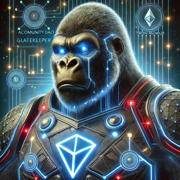 Futuristic gorilla with digital armor and visor